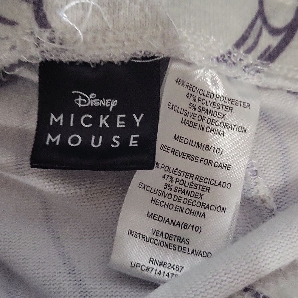 Mickey Mouse Face Women Purple White Sleep Pants - Picture 4 of 4